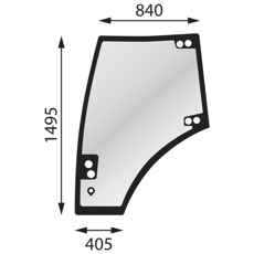 Left door window for Valtra N4 T4, exact measurements and easy installation.