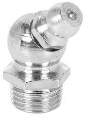 45-degree grease nipple, 6mm x 1.0mm, perfect for tight greasing in vehicles.