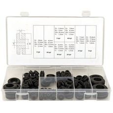 Rubber grommet in a 180-piece assortment, excellent for various construction projects.