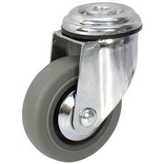 Gray 80 mm swivel cart wheel, ideal for various carts and hoses.